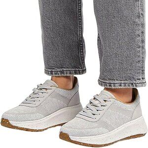 NEW FitFlop F-Mode Knit Flatform Sneakers in Tiptoe Grey  For Women 1225 3s7